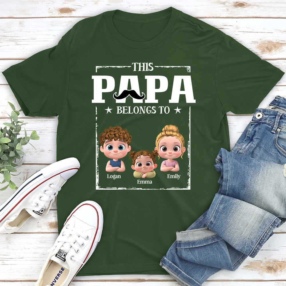 This Papa Belongs To - Personalized Custom Shirt