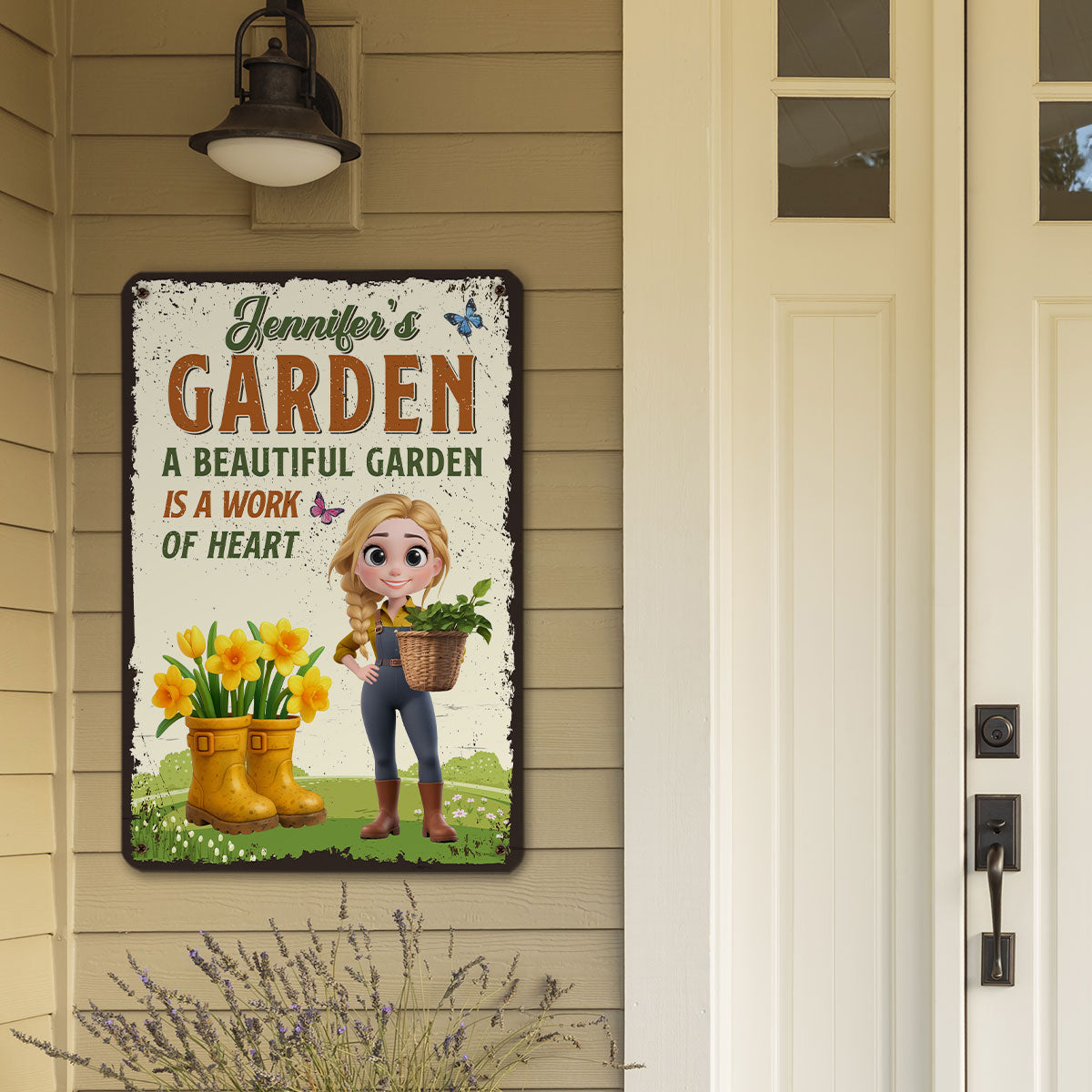 A Beautiful Garden - Personalized Custom Metal Sign