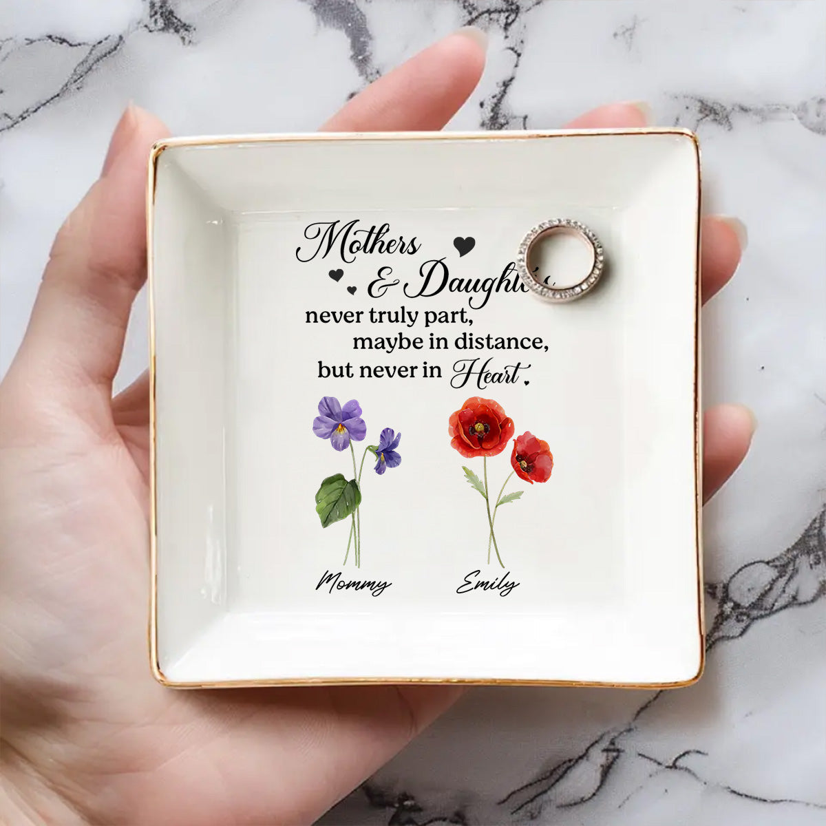 Mother And Daughter - Personalized Custom Jewelry Dish