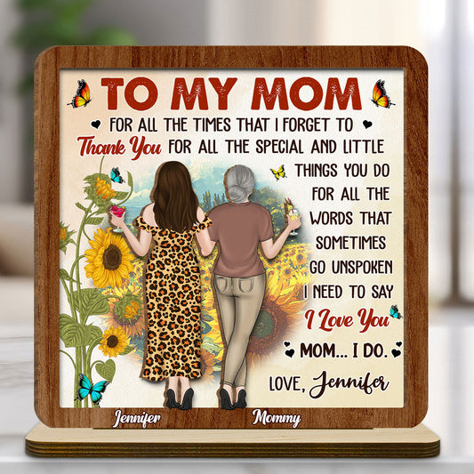 Forever Linked By Love - Personalized Custom 2-Layer Wood Plaque With Flat Base