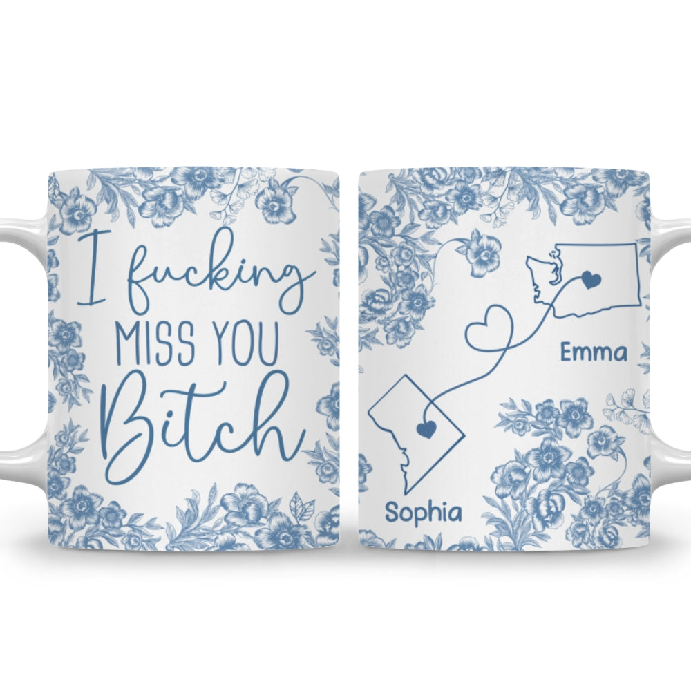 I Miss You Bestie Blue - Personalized Custom 3D Inflated Effect Mug