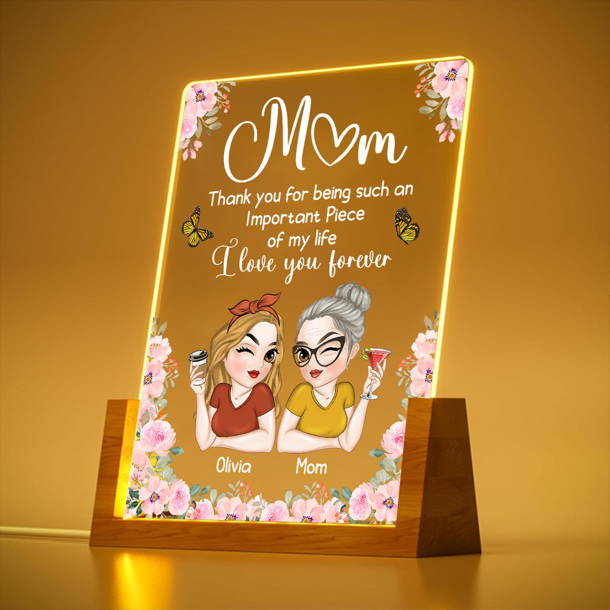 Important Piece - Personalized Custom Plaque With Walnut Base