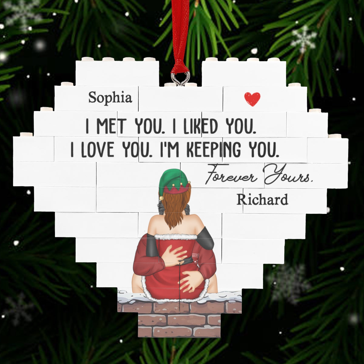 Keeping You Forever - Personalized Custom Heart Puzzle Ornament