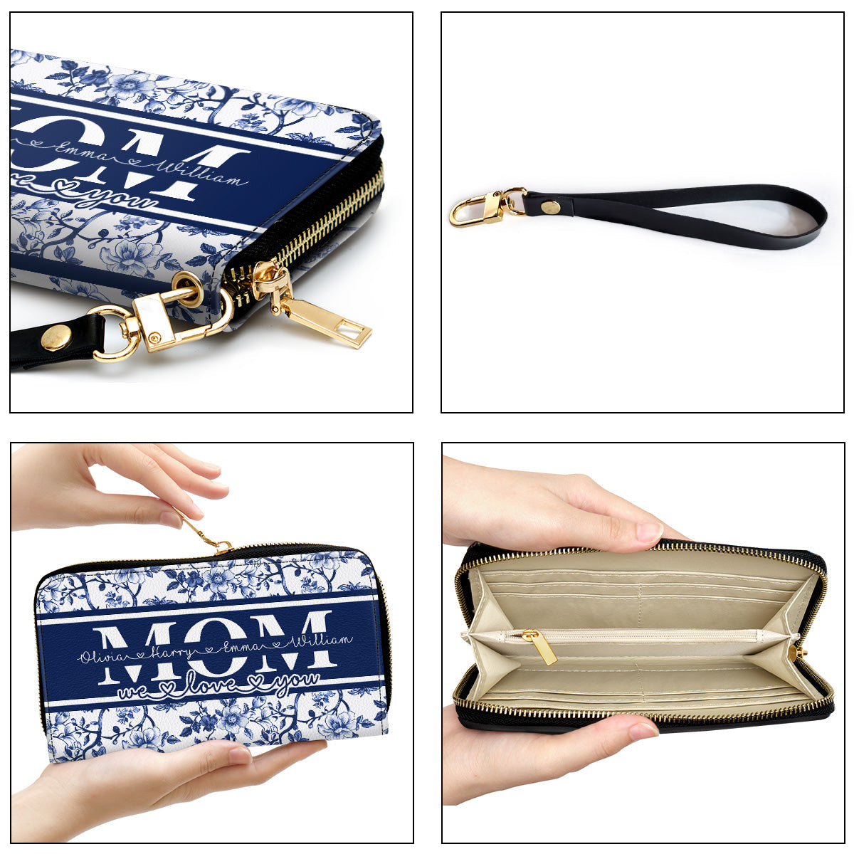 I Love You Mom - Personalized Custom Leather Wallet