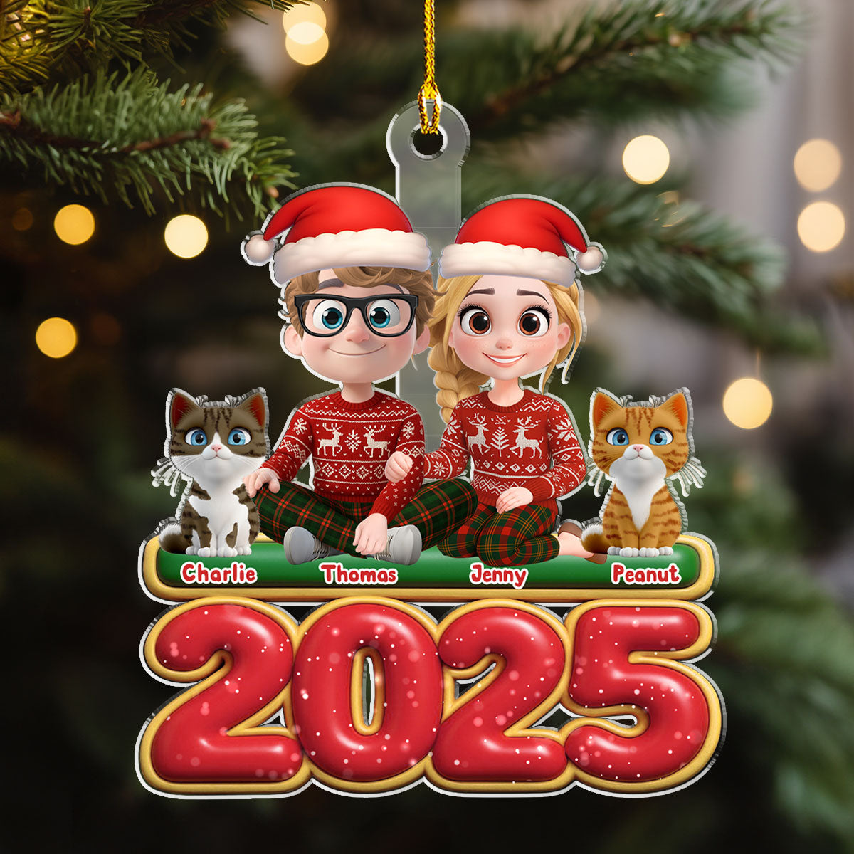 We And Our Cat - Personalized Custom Acrylic Ornament