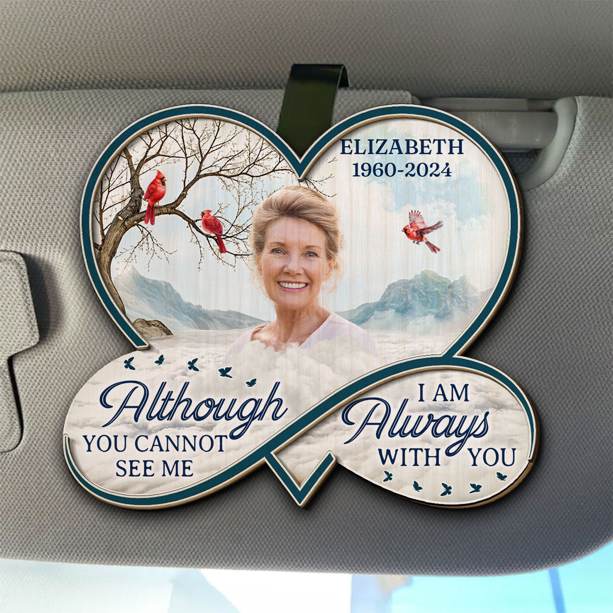 Beside me -  Personalized Custom Car Visor Clip