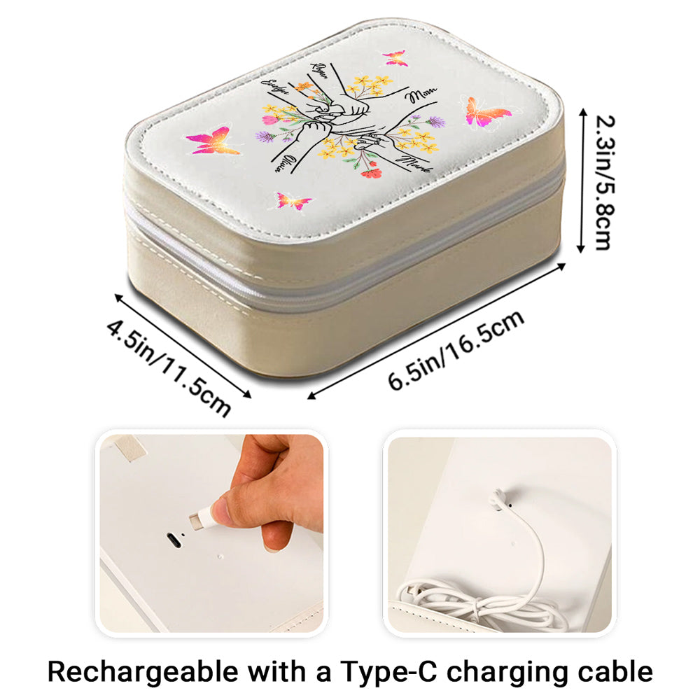 For My Mom - Personalized Custom Jewelry Box With LED Mirror