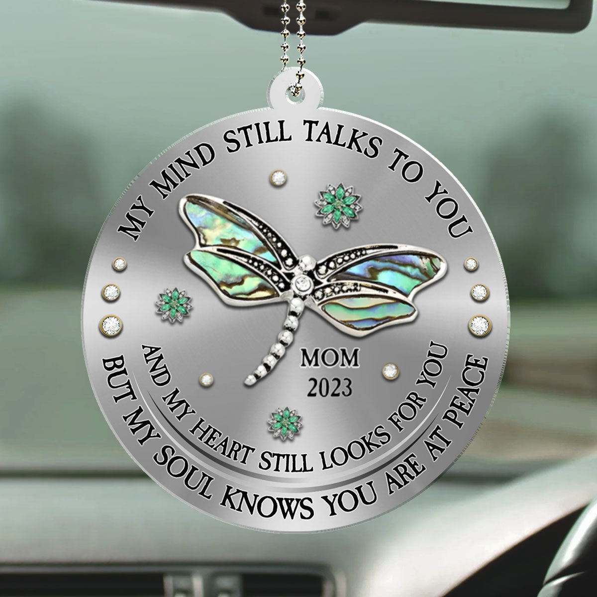 Dragonfly My Mind My Heart My Soul - Personalized Custom Car Ornament