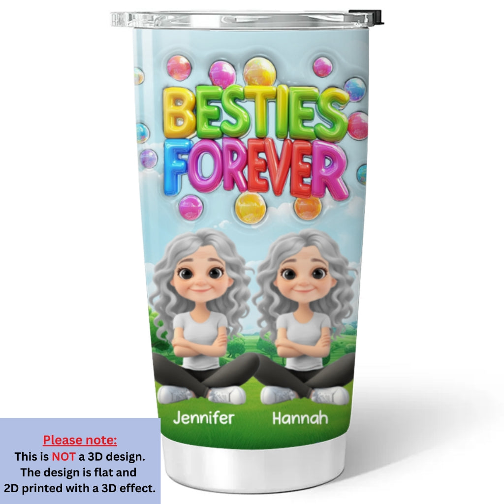 Besties Love Moments - Personalized Custom 3D Inflated Effect Tumbler