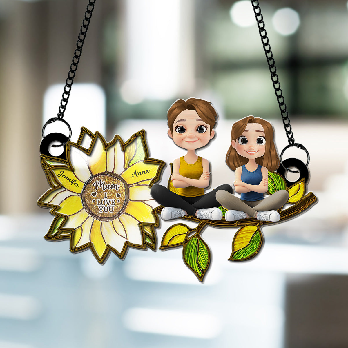 Sunflower Mom - Personalized Custom Suncatcher