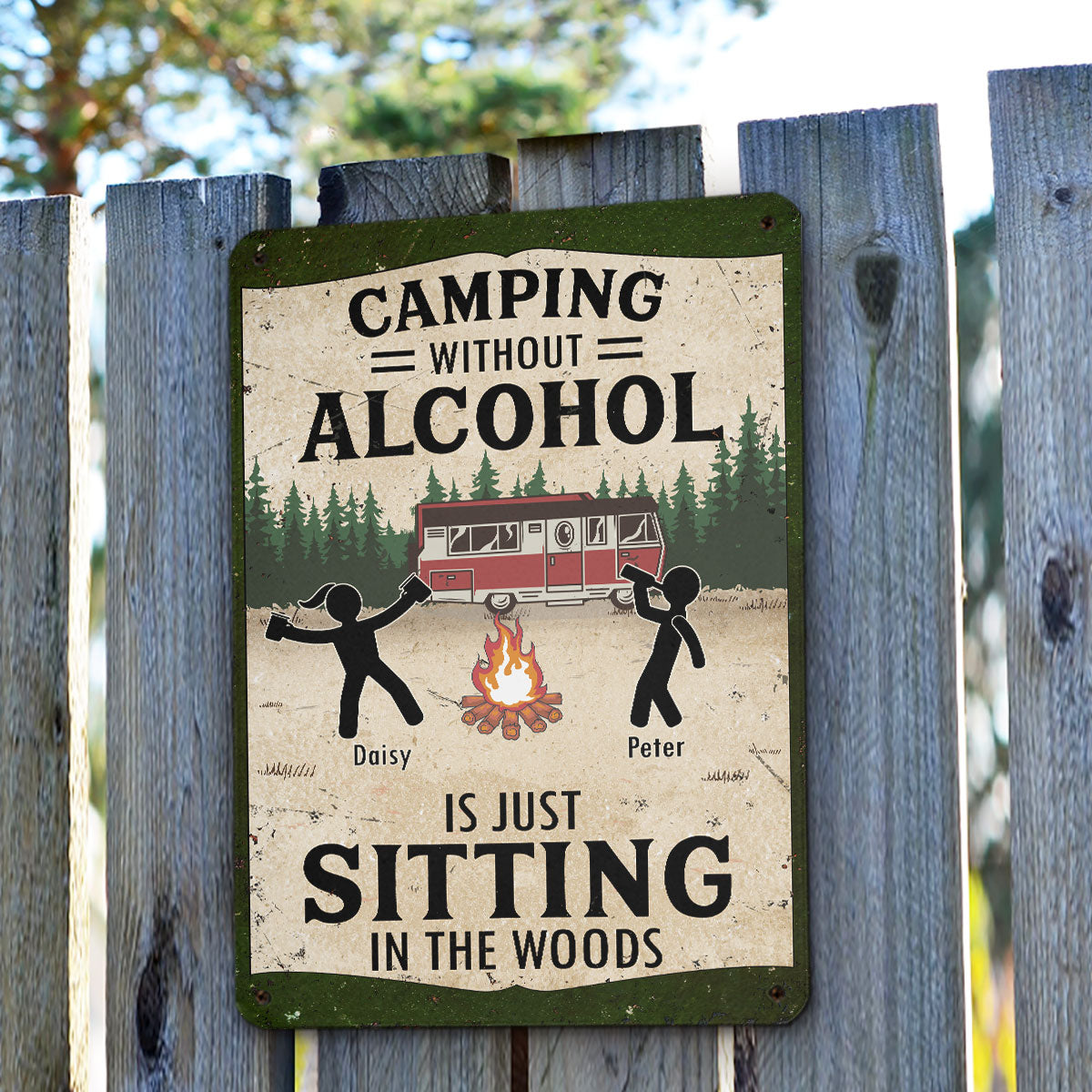 Wilderness Is Better With Whiskey - Personalized Custom Metal Sign