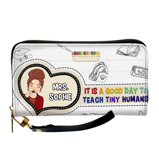 Teaching Tiny Humans Is Rewarding - Personalized Custom Leather Wallet