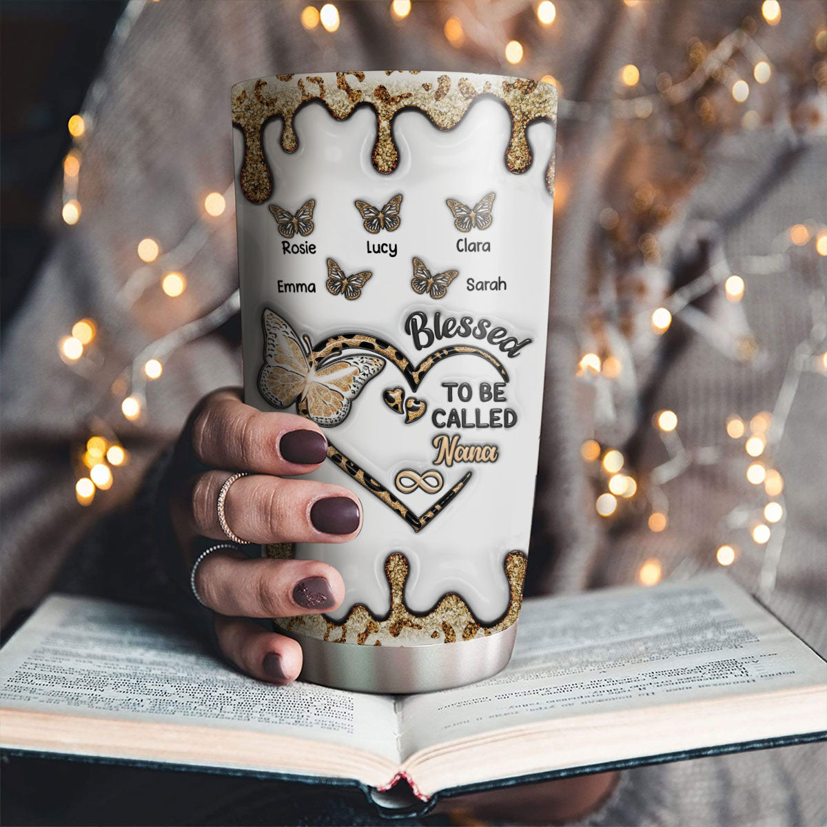 Butterfly Grammy - Personalized Custom 3D Inflated Effect Tumbler