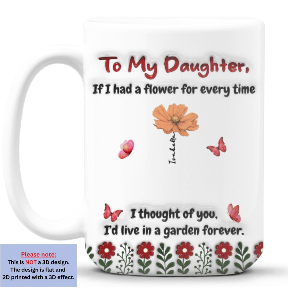 Life Is Sweeter With Daughters - Personalized Custom 3D Inflated Effect Mug