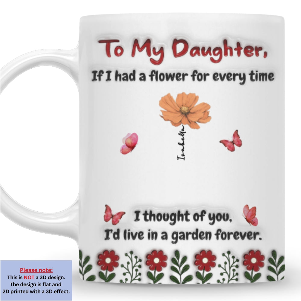 Life Is Sweeter With Daughters - Personalized Custom 3D Inflated Effect Mug