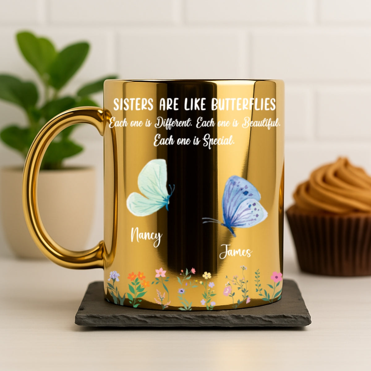 Sister Are The Gardeners Of Our Souls - Personalized Custom Metallic Mug