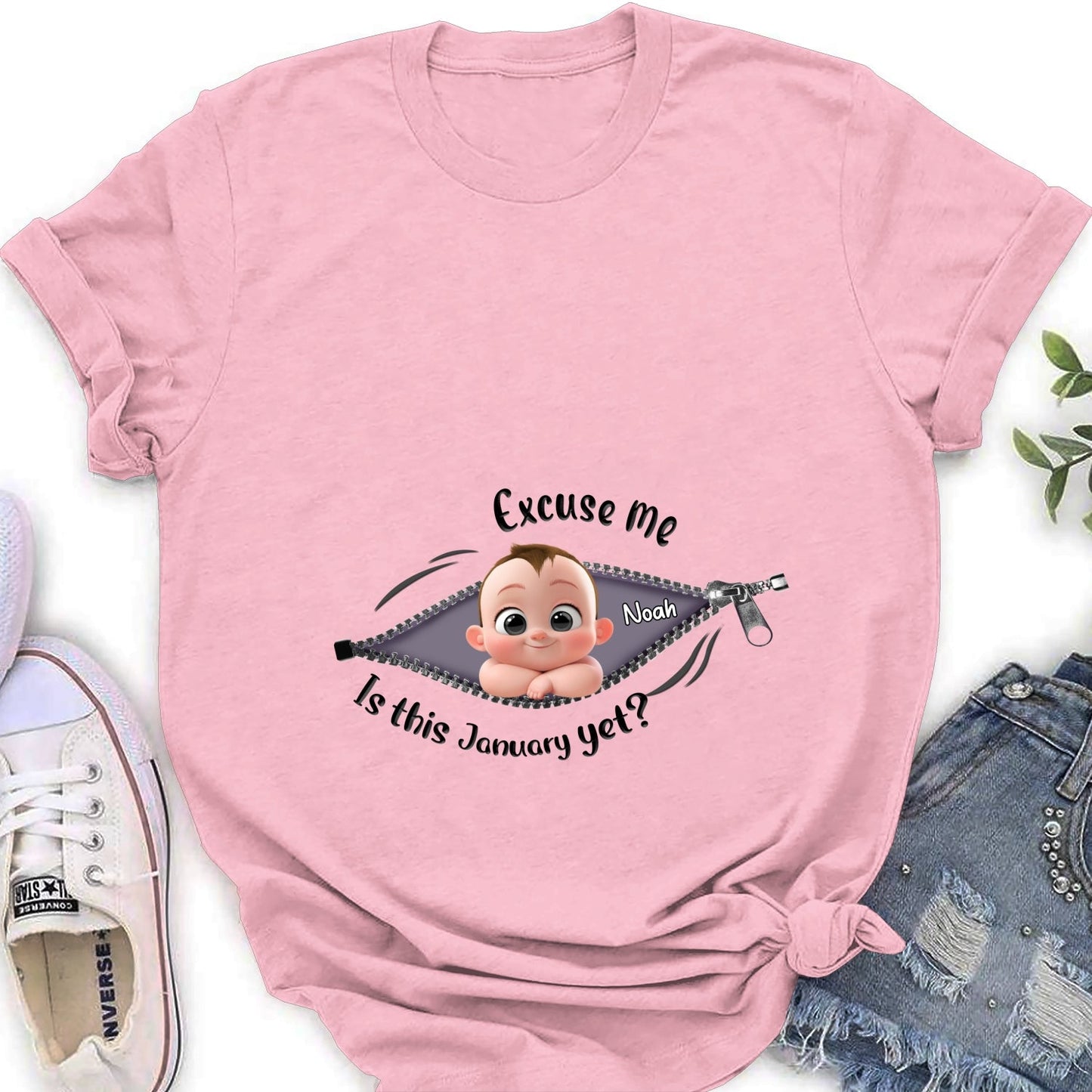 Expecting Parents Excuse Me Is It Yet - Personalized Custom Shirt