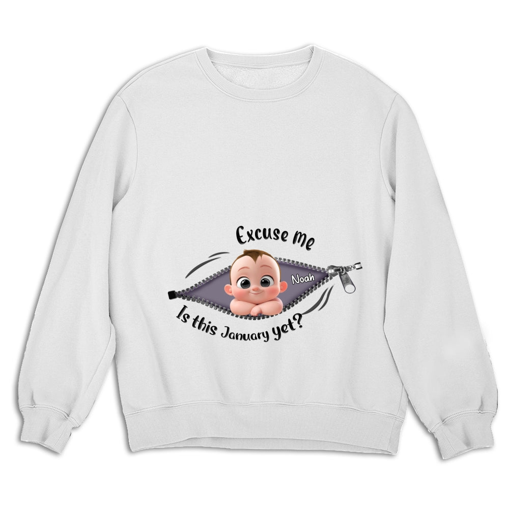 Expecting Parents Excuse Me Is It Yet - Personalized Custom Shirt