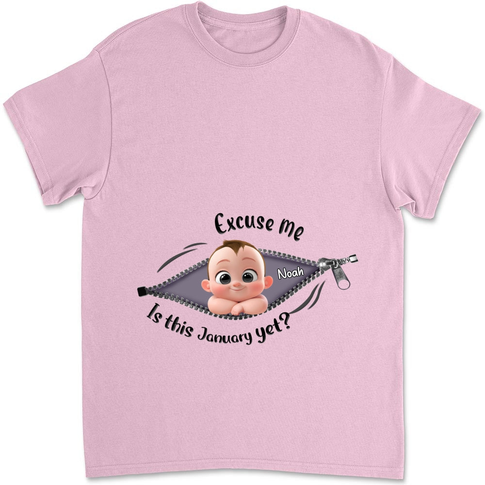 Expecting Parents Excuse Me Is It Yet - Personalized Custom Shirt