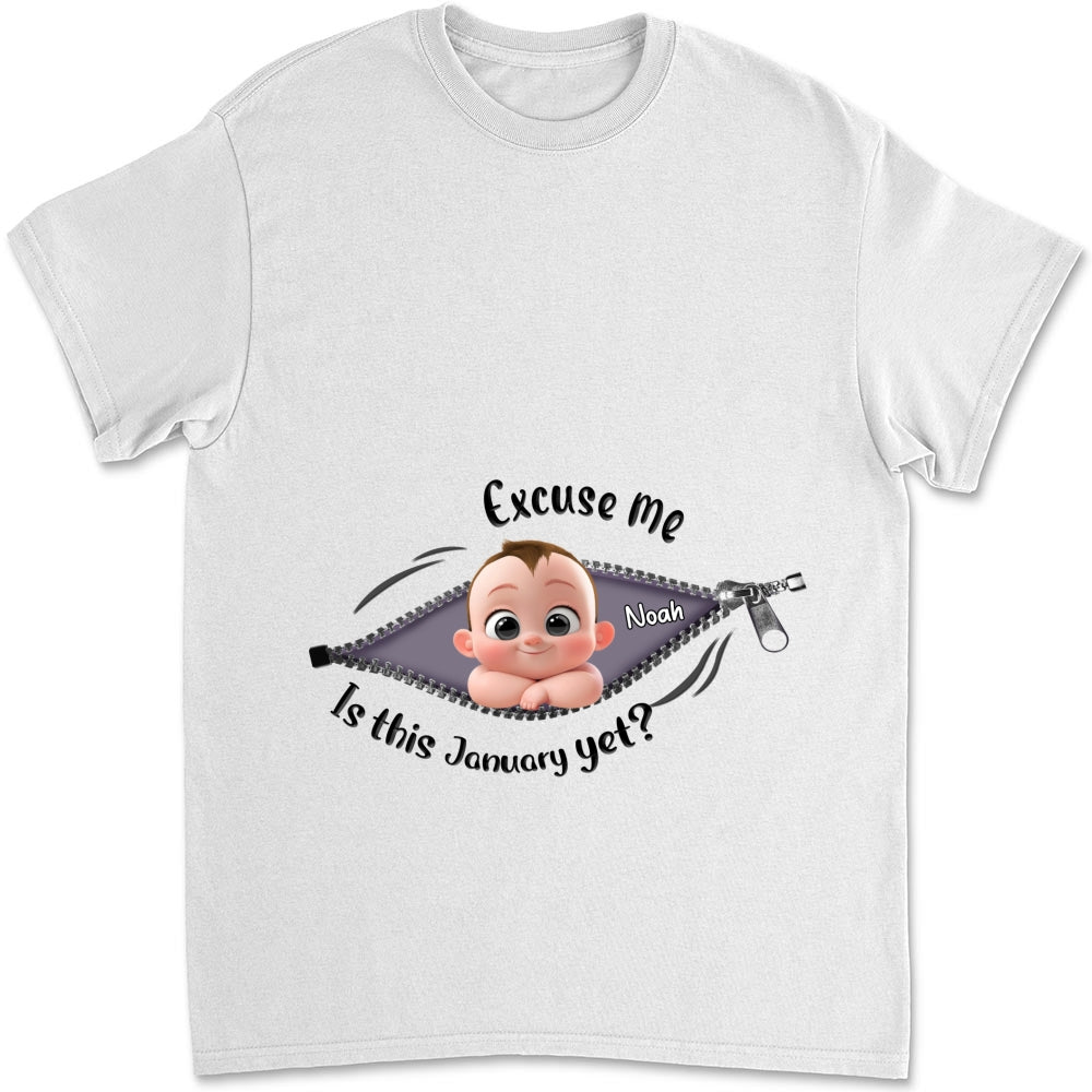 Expecting Parents Excuse Me Is It Yet - Personalized Custom Shirt