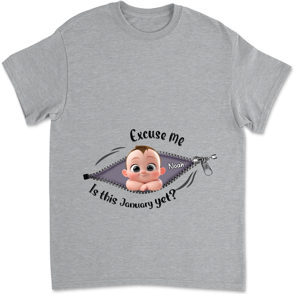 Expecting Parents Excuse Me Is It Yet - Personalized Custom Shirt