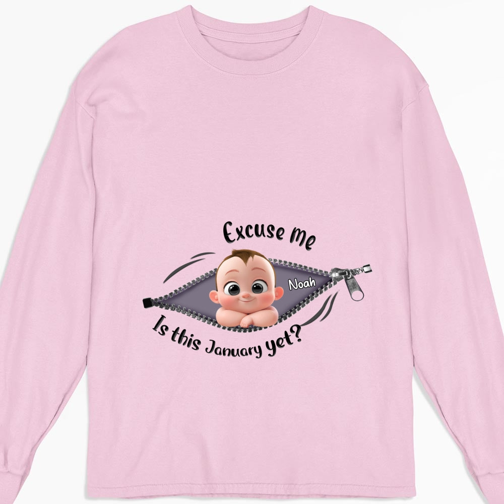 Expecting Parents Excuse Me Is It Yet - Personalized Custom Shirt