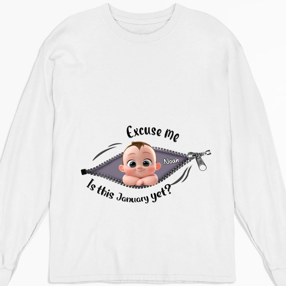 Expecting Parents Excuse Me Is It Yet - Personalized Custom Shirt