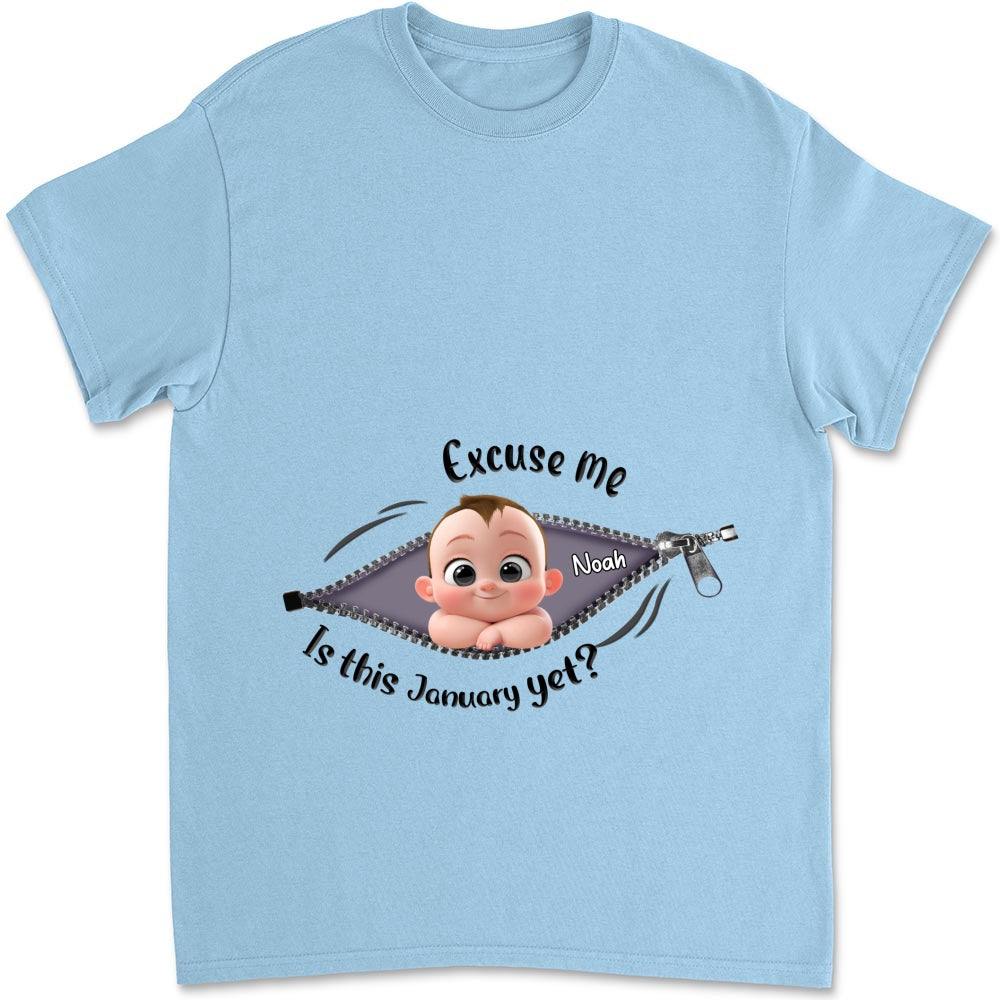 Expecting Parents Excuse Me Is It Yet - Personalized Custom Shirt