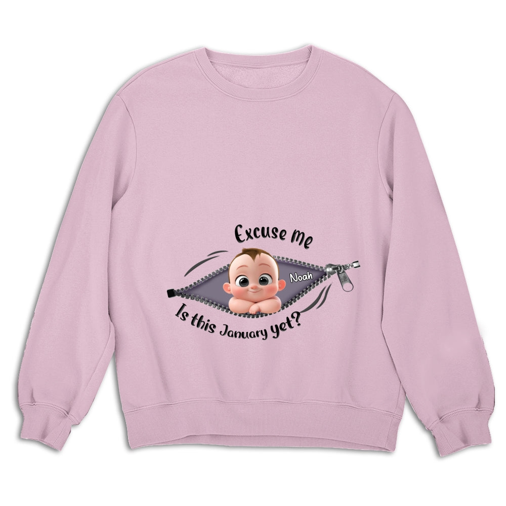 Expecting Parents Excuse Me Is It Yet - Personalized Custom Shirt