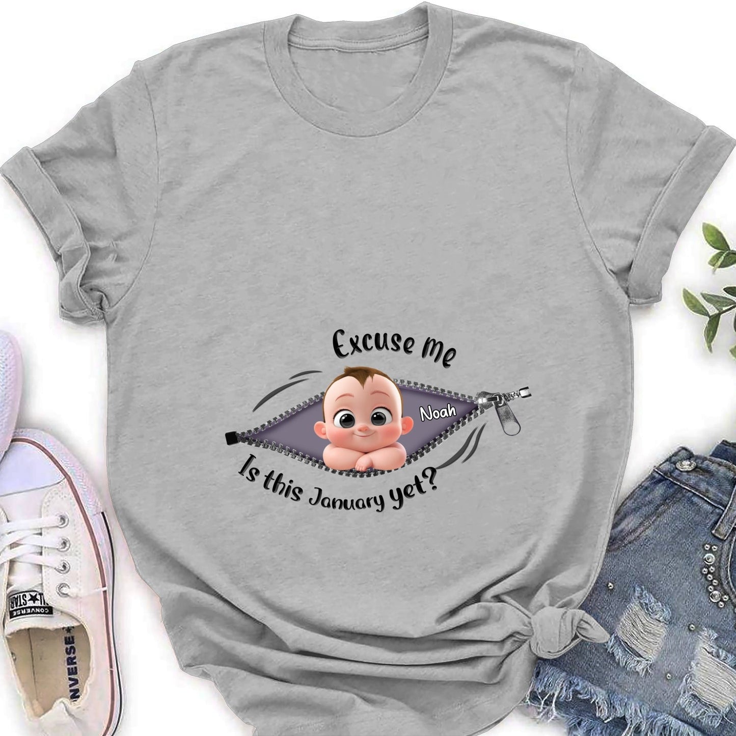 Expecting Parents Excuse Me Is It Yet - Personalized Custom Shirt