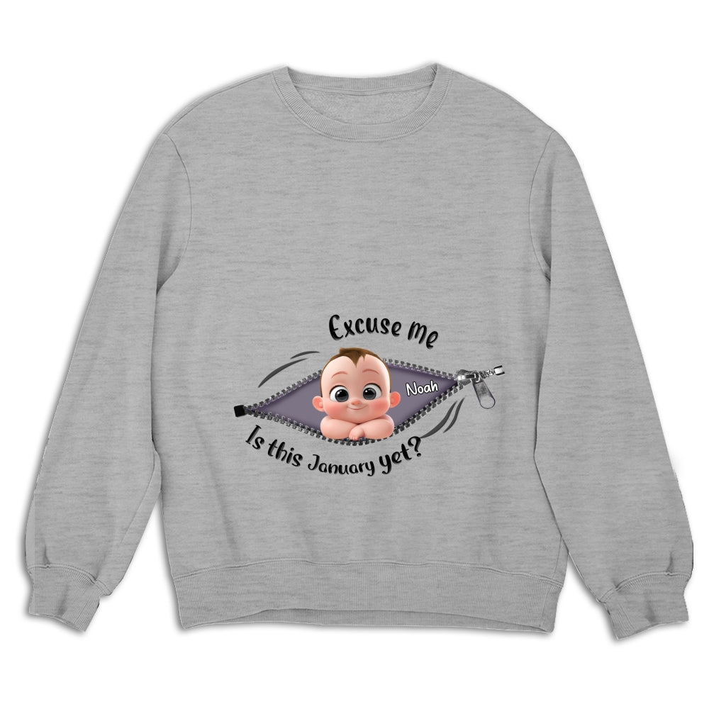 Expecting Parents Excuse Me Is It Yet - Personalized Custom Shirt