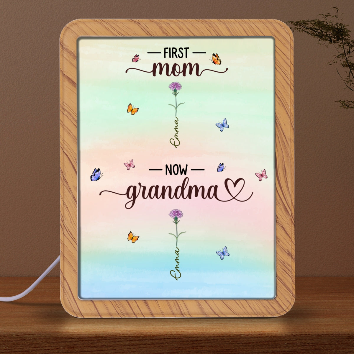 First Mom Now Grandma - Personalized Custom Magic Mirror