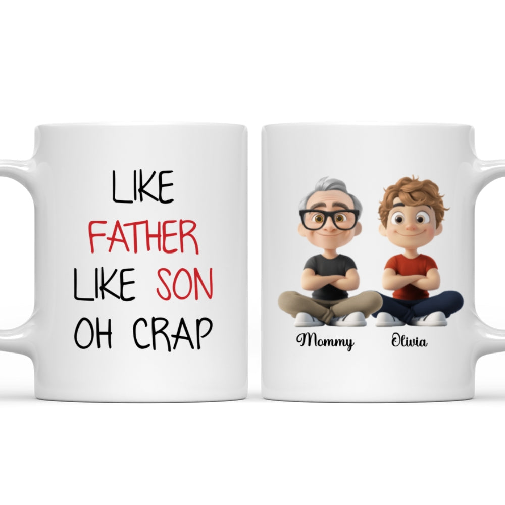 Like Dad Like Daughter Oh Trouble - Personalized Custom Coffee Mug
