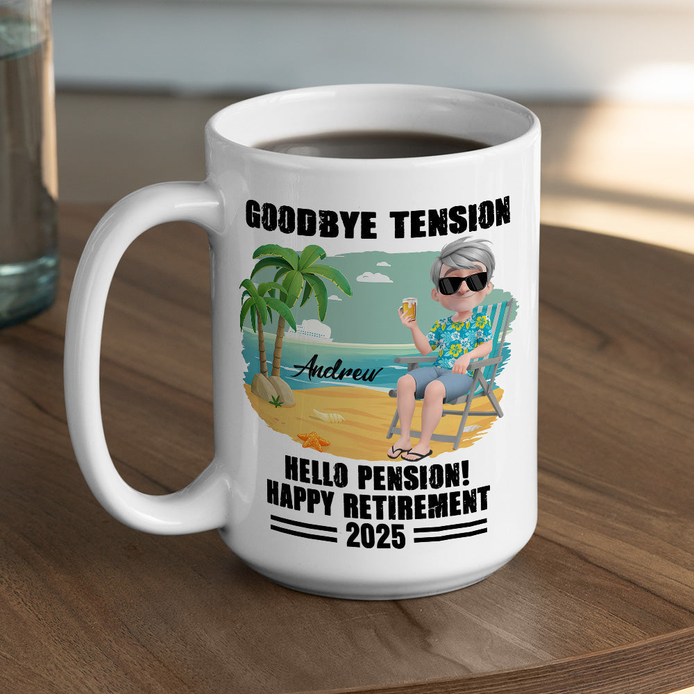 Goodbye Office Hello Paradise - Personalized Custom Coffee Mug