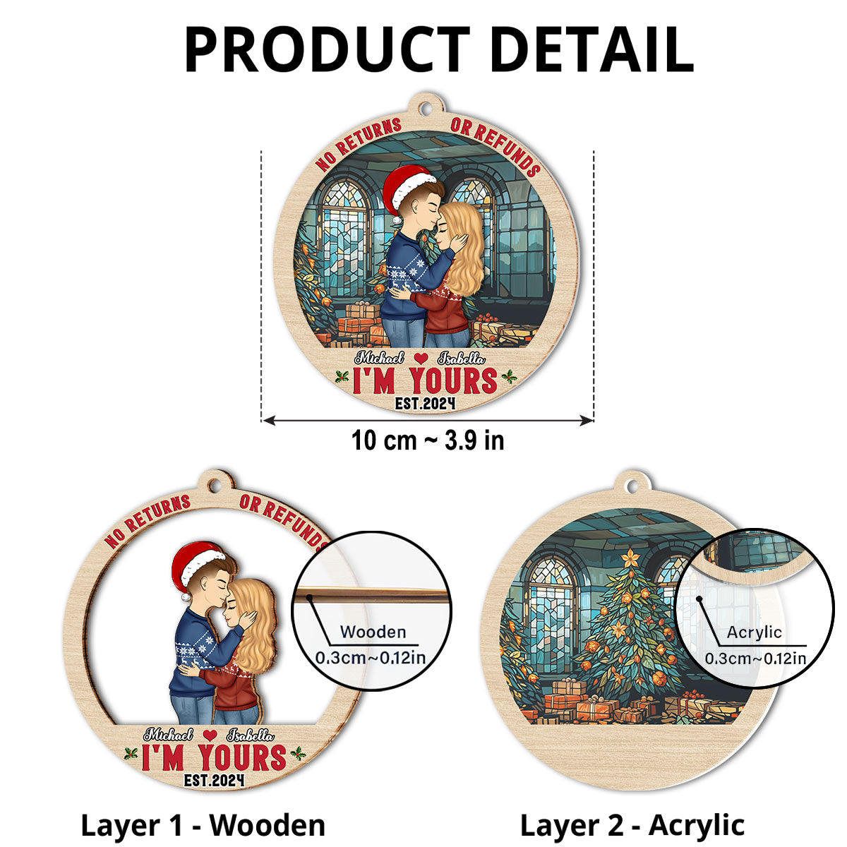 No Returns Or Refunds - Personalized Custom Suncatcher Ornament