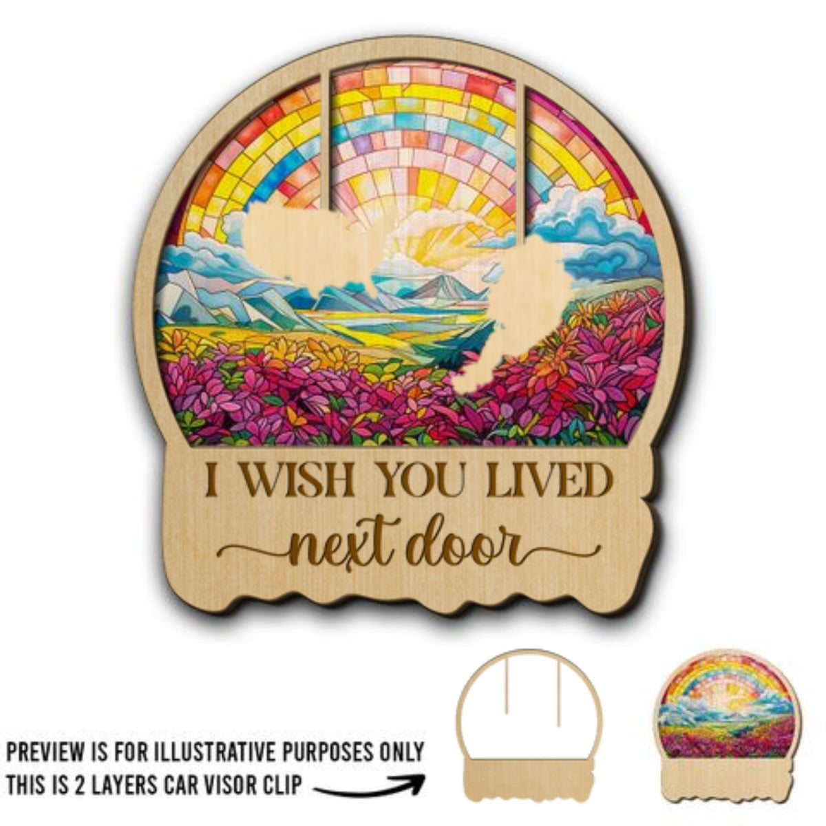 I Wish We Lived Closer - Personalized Custom Car Visor Clip