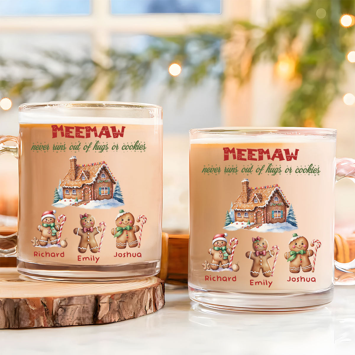 Grandma Never Run Out of Cookies - Personalized Custom Glass Mug