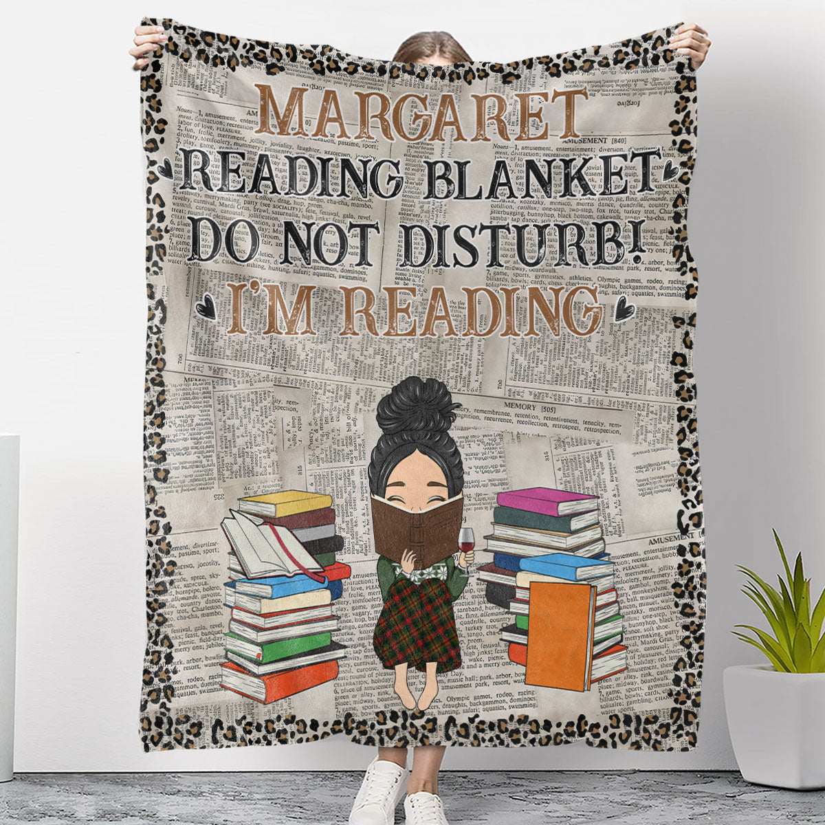 Reading Blanket - Personalized Custom Fleece Blanket