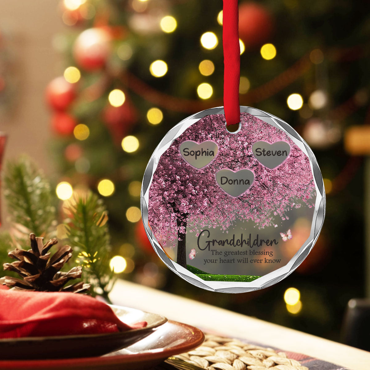 Fill A Place In Your Heart - Personalized Custom Glass Ornament