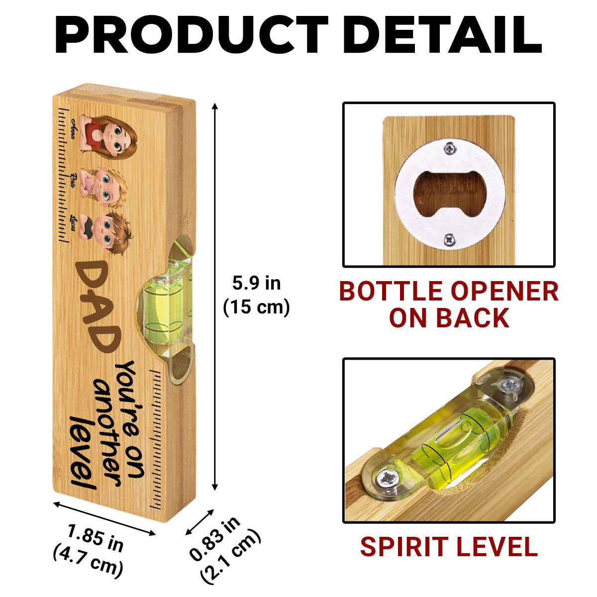 You Are On Another Level - Personalized Custom Wooden Spirit Level Bottle Opener