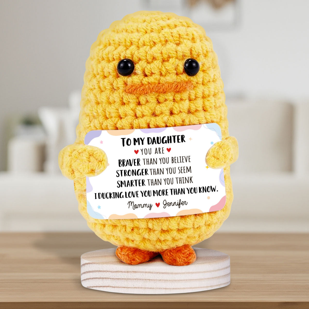 I Ducking Love You - Personalized Custom Duck Crocheted Plushie With Message