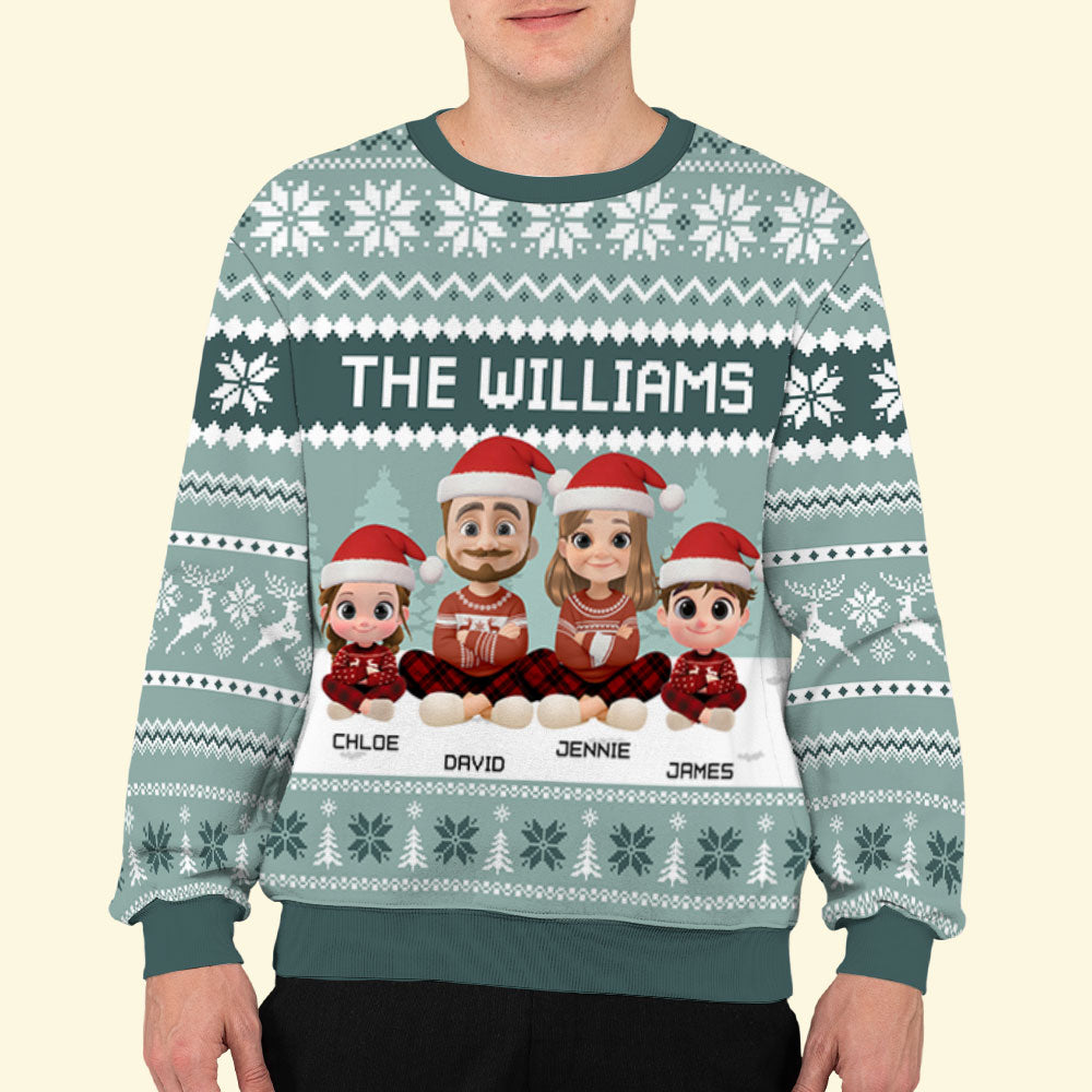 Our Family Christmas Sweatshirt - Personalized Custom All-Over-Print Sweatshirt
