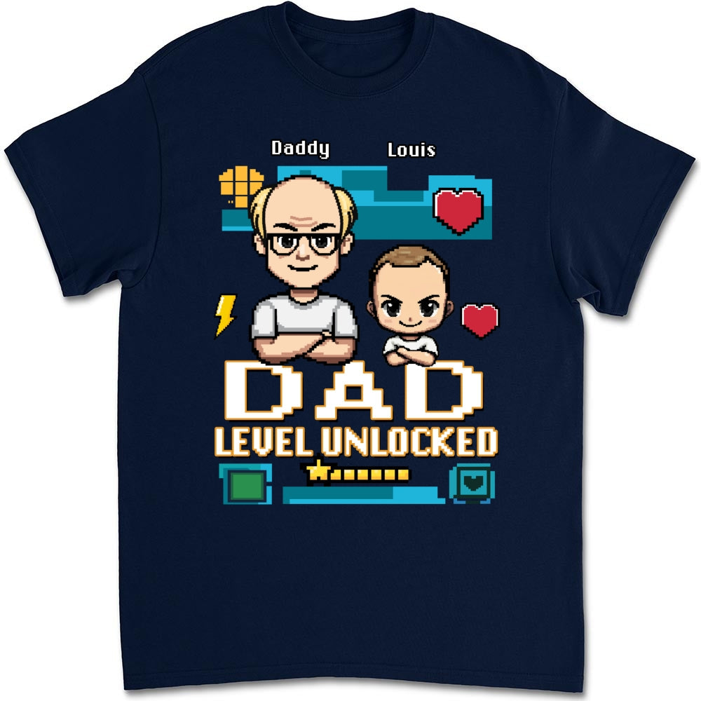 Dad Level Unlocked - Personalized Custom Shirt