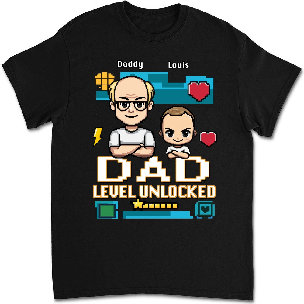 Dad Level Unlocked - Personalized Custom Shirt