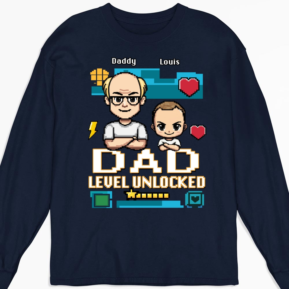 Dad Level Unlocked - Personalized Custom Shirt