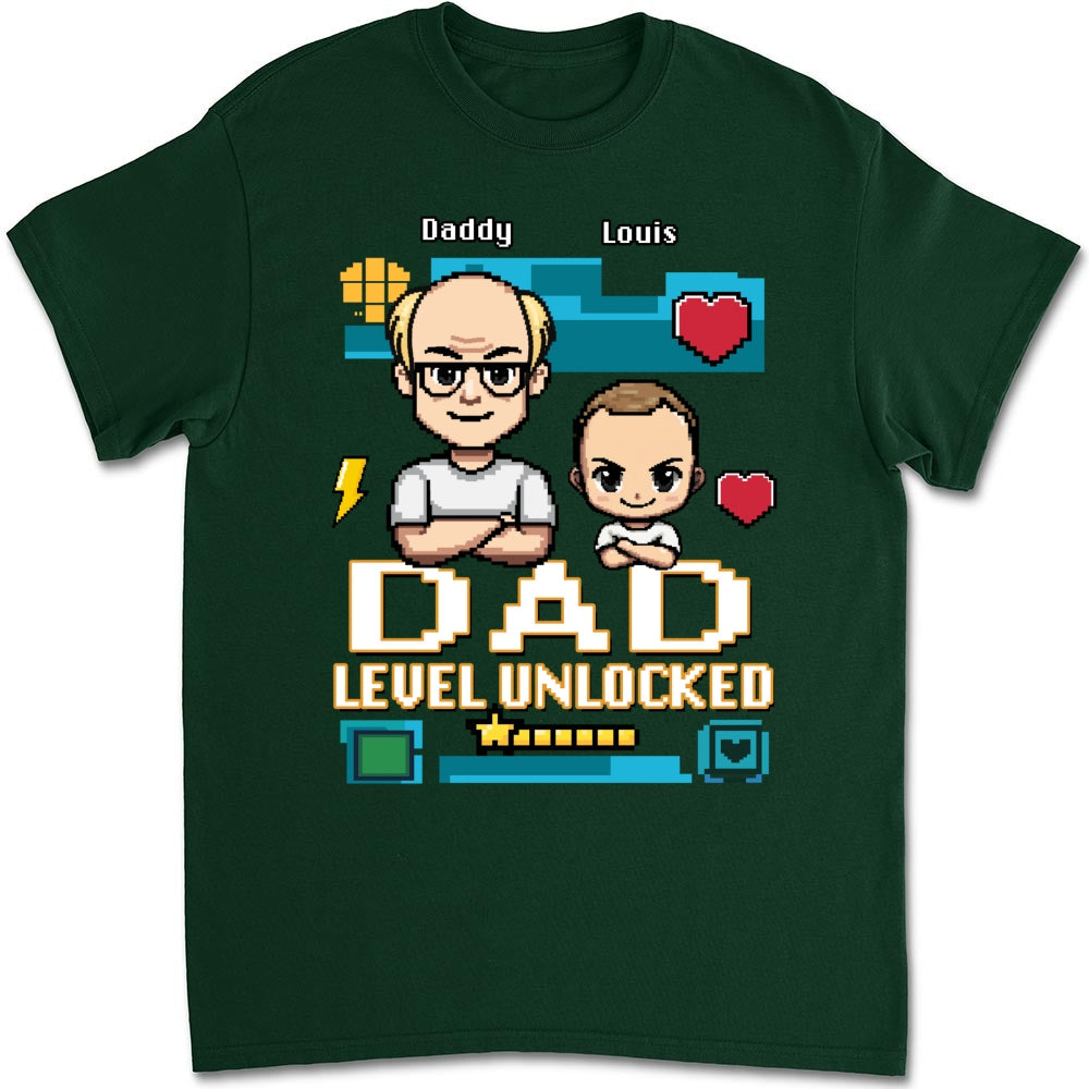 Dad Level Unlocked - Personalized Custom Shirt