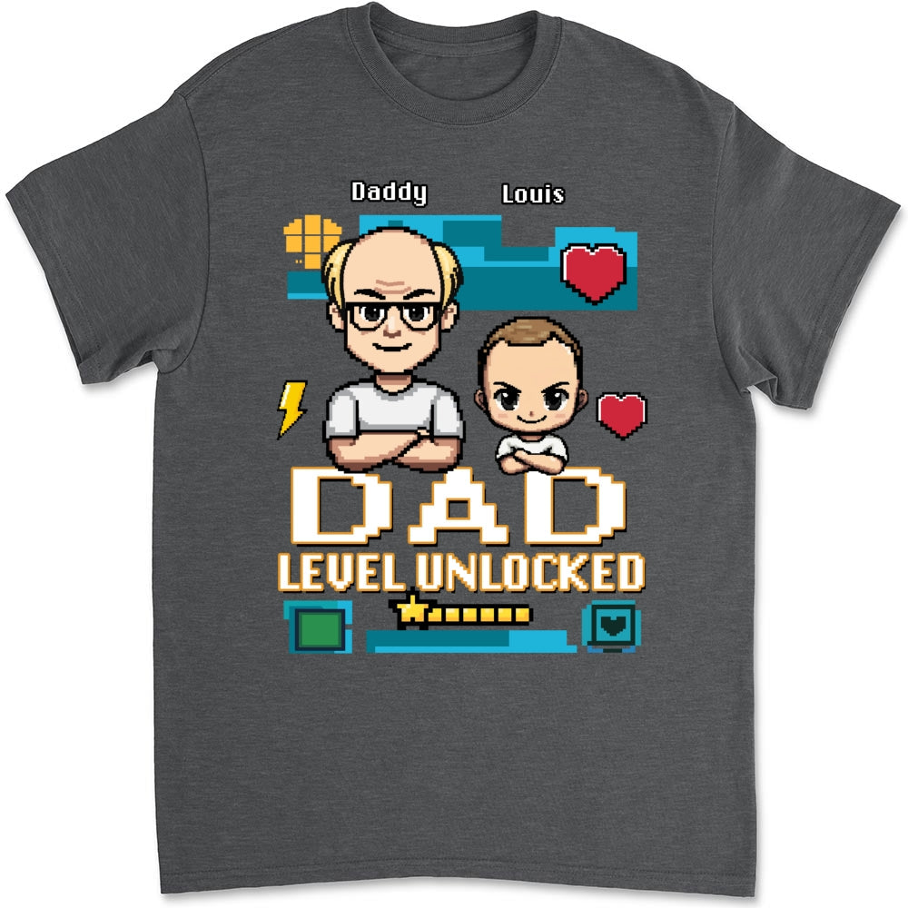 Dad Level Unlocked - Personalized Custom Shirt
