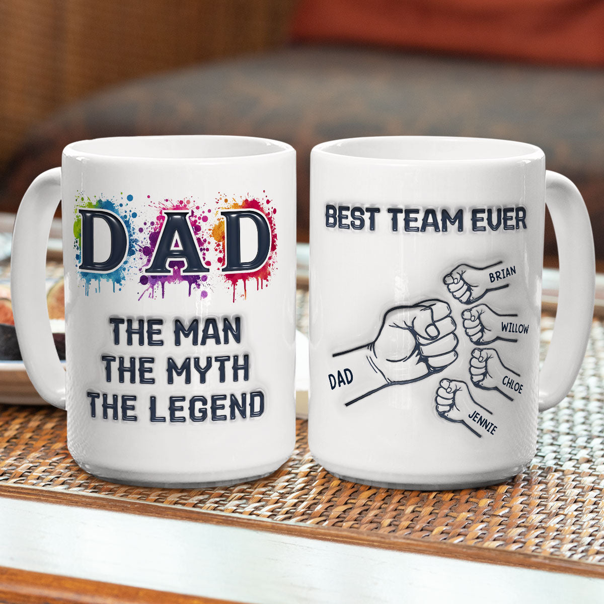 Papa We Love You - Personalized Custom 3D Inflated Effect Mug