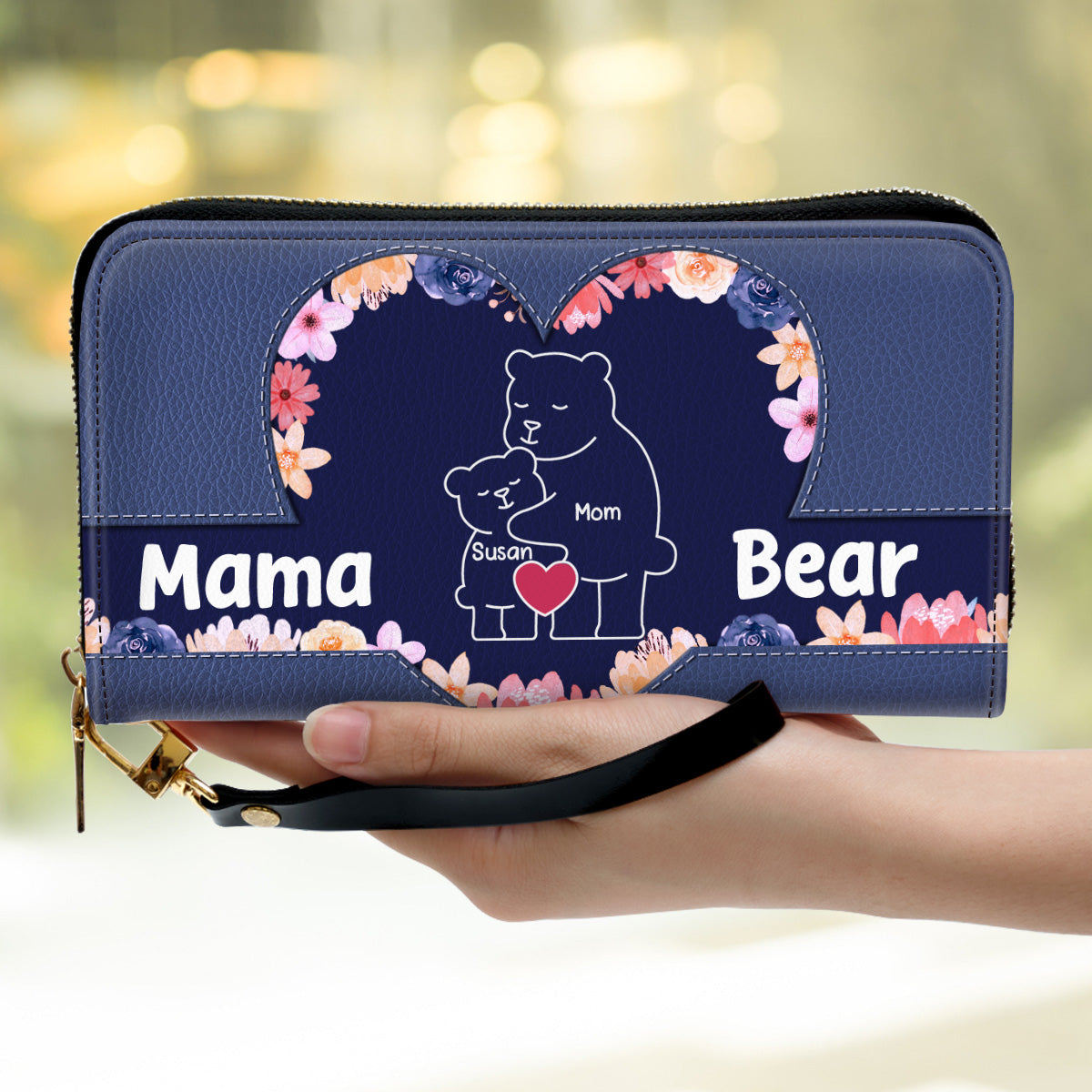 Mama Bear - Personalized Custom Leather Wallet