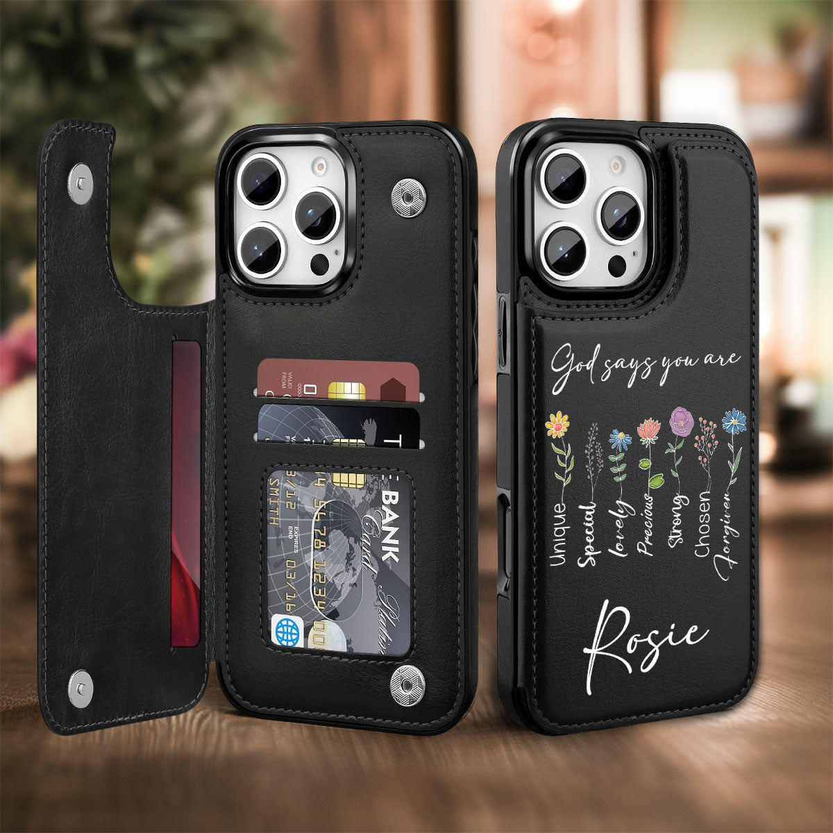 God Says You Are - Personalized Custom Leather Phone Case